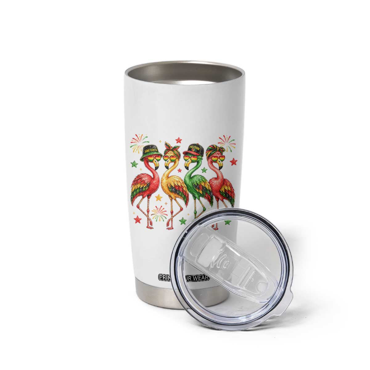 Funny Juneteenth Flamingos Squad Tumbler Cup African American Heritage TS12 Print Your Wear