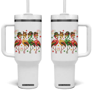 Funny Juneteenth Flamingos Squad Tumbler With Handle African American Heritage TS12 One Size: 40 oz White Print Your Wear