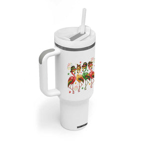 Funny Juneteenth Flamingos Squad Tumbler With Handle African American Heritage TS12 Print Your Wear