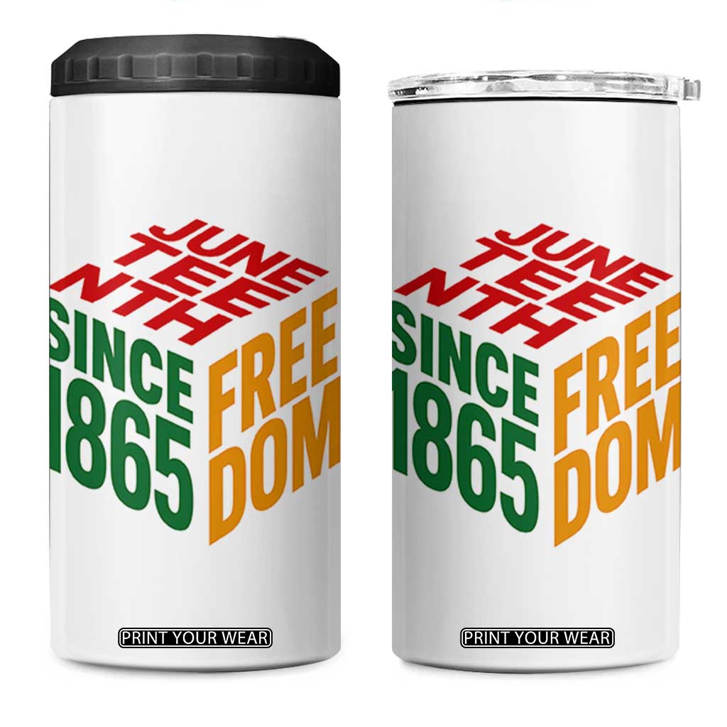 Juneteenth 1865 Freedom 4 in 1 Can Cooler Tumbler African American Pride TS12 One Size: 16 oz White Print Your Wear
