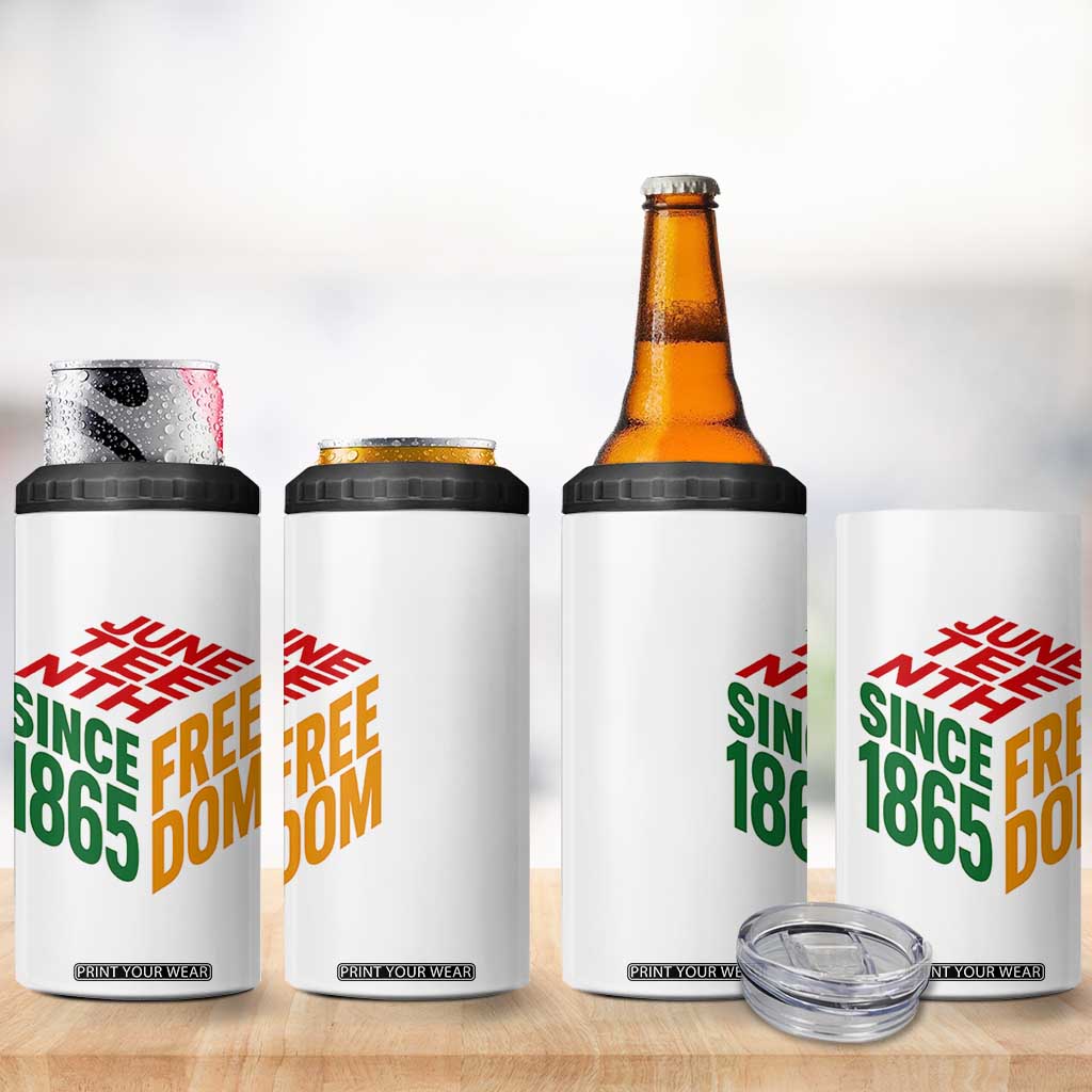 Juneteenth 1865 Freedom 4 in 1 Can Cooler Tumbler African American Pride