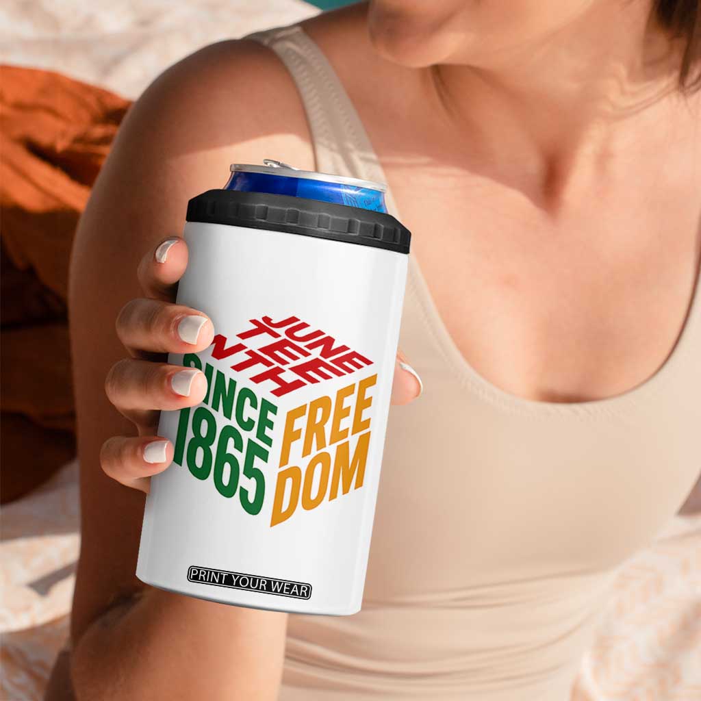 Juneteenth 1865 Freedom 4 in 1 Can Cooler Tumbler African American Pride
