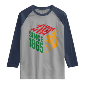 Juneteenth 1865 Freedom Raglan Shirt African American Pride TS12 Sport Gray Navy Print Your Wear