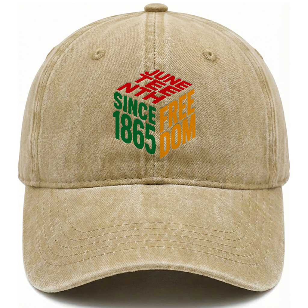 Juneteenth 1865 Freedom Washed Cotton Baseball Cap African American Pride TS12 Print Your Wear