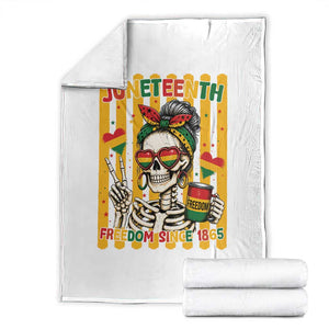 Skeleton Juneteenth Freedom Throw Blanket African American Pride Gift