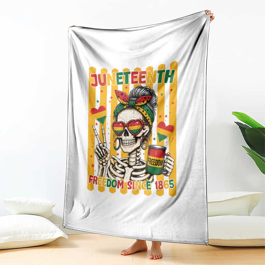 Skeleton Juneteenth Freedom Throw Blanket African American Pride Gift