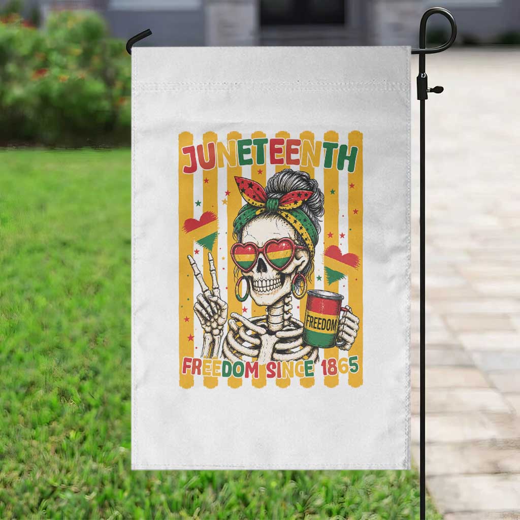 Skeleton Juneteenth Freedom Garden Flag African American Pride Gift