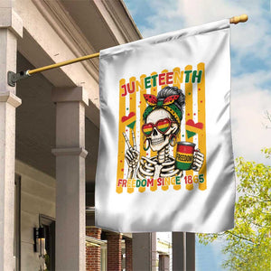 Skeleton Juneteenth Freedom Garden Flag African American Pride Gift