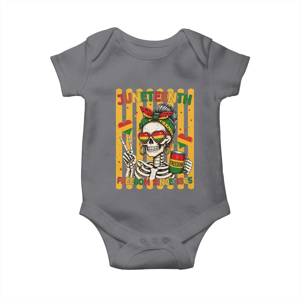 Skeleton Juneteenth Freedom Baby Onesie African American Pride Gift TS12 Charcoal Print Your Wear