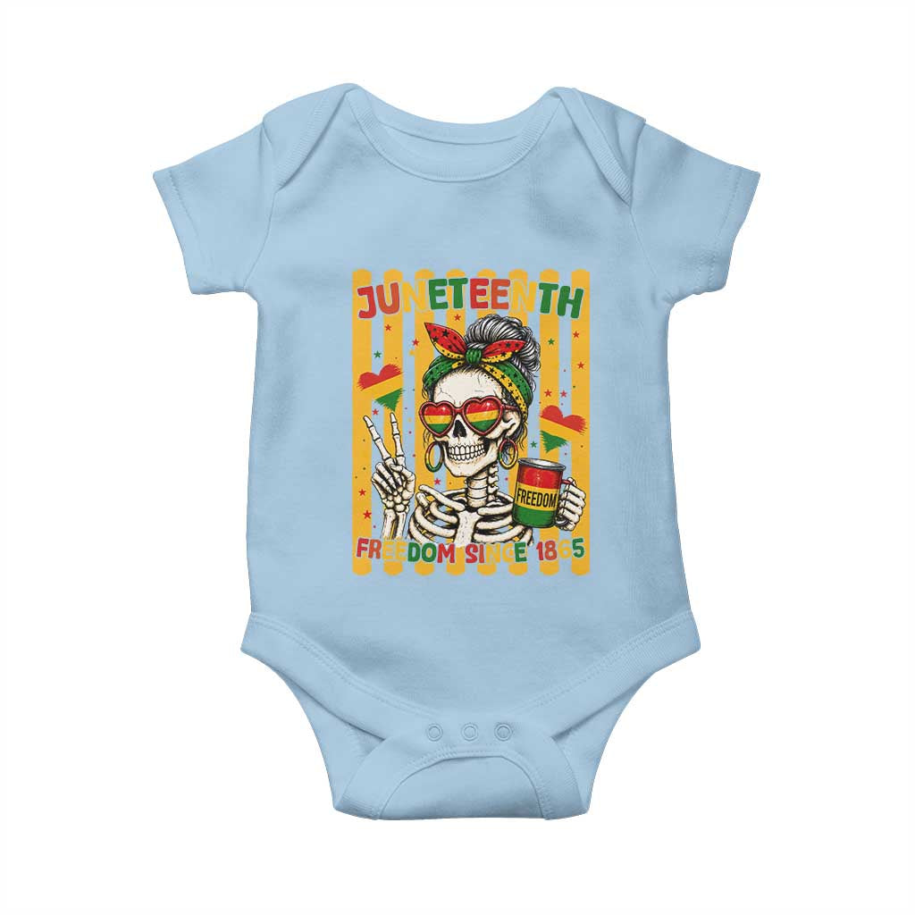 Skeleton Juneteenth Freedom Baby Onesie African American Pride Gift TS12 Light Blue Print Your Wear
