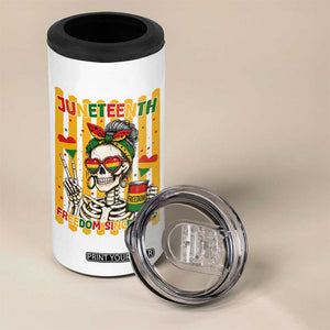 Skeleton Juneteenth Freedom 4 in 1 Can Cooler Tumbler African American Pride Gift TS12 Print Your Wear