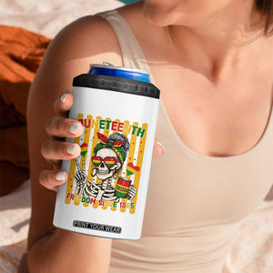 Skeleton Juneteenth Freedom 4 in 1 Can Cooler Tumbler African American Pride Gift TS12 Print Your Wear