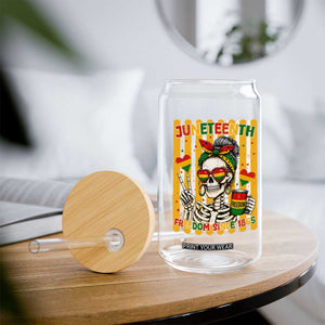 Skeleton Juneteenth Freedom Glass Can African American Pride Gift TS12 Print Your Wear