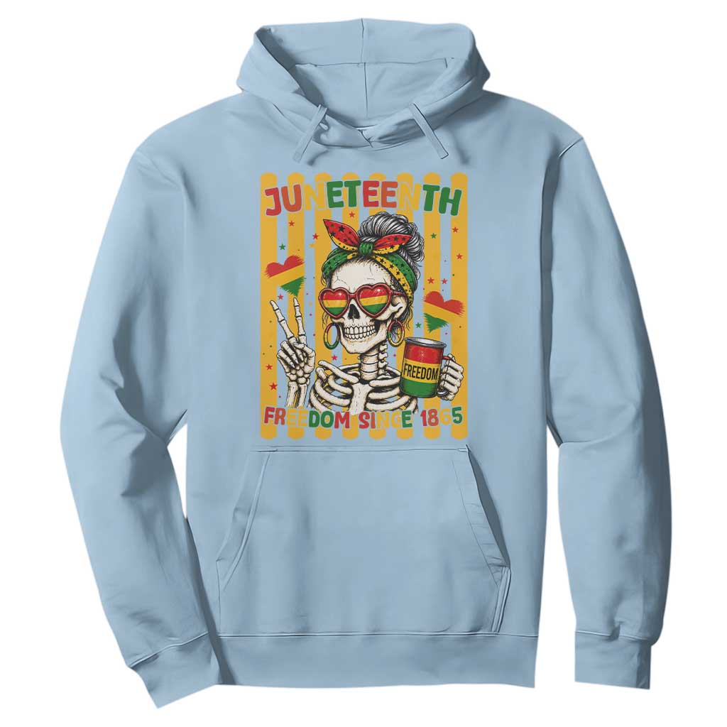 Skeleton Juneteenth Freedom Hoodie African American Pride Gift TS12 Light Blue Print Your Wear
