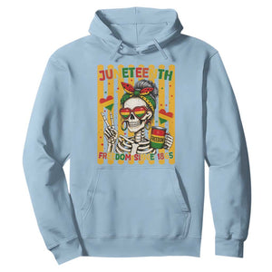 Skeleton Juneteenth Freedom Hoodie African American Pride Gift TS12 Light Blue Print Your Wear