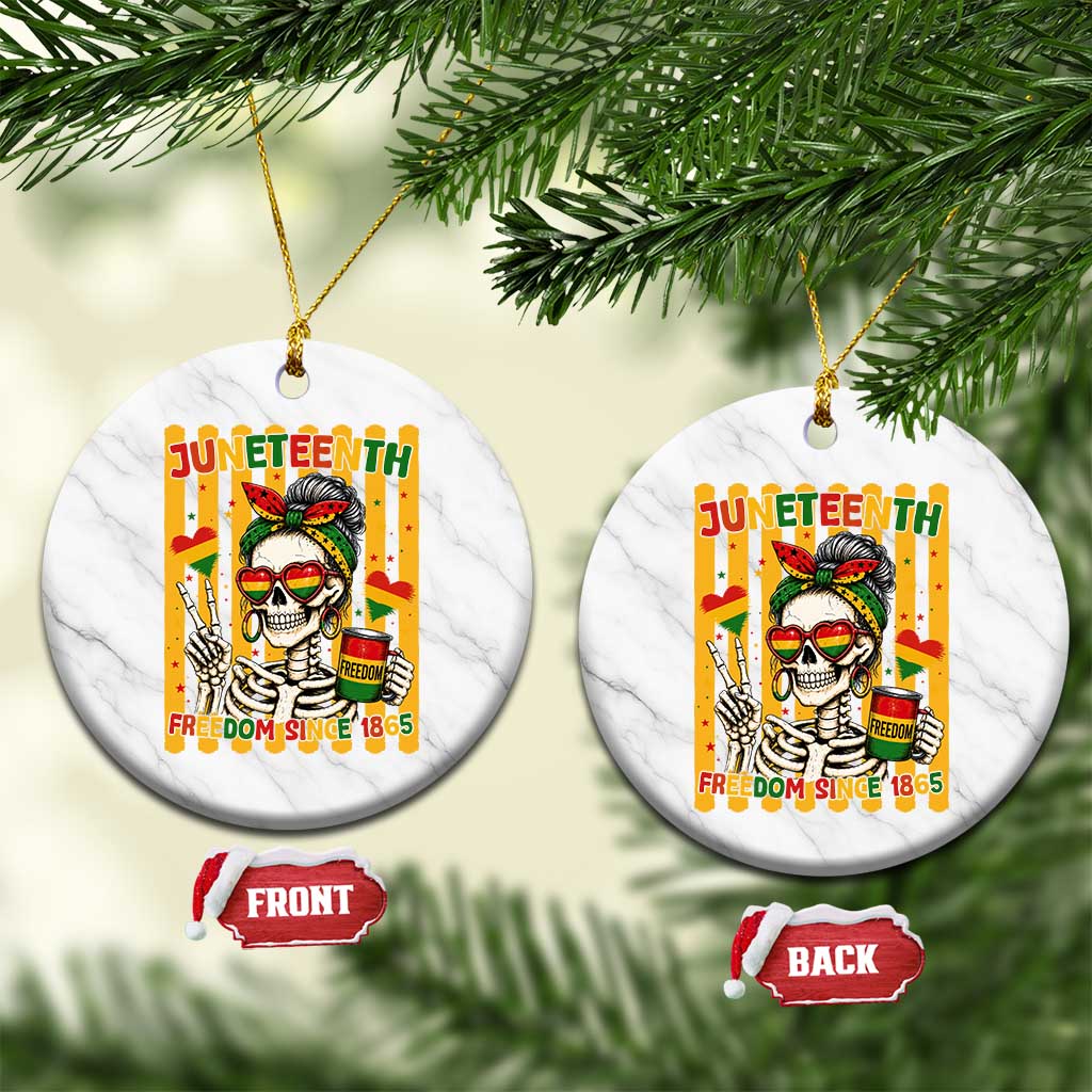 Skeleton Juneteenth Freedom Ceramic Ornament African American Pride Gift TS12 1pc White Marble Print Your Wear