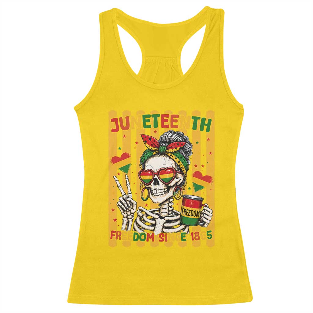 Skeleton Juneteenth Freedom Racerback Tank Top African American Pride Gift