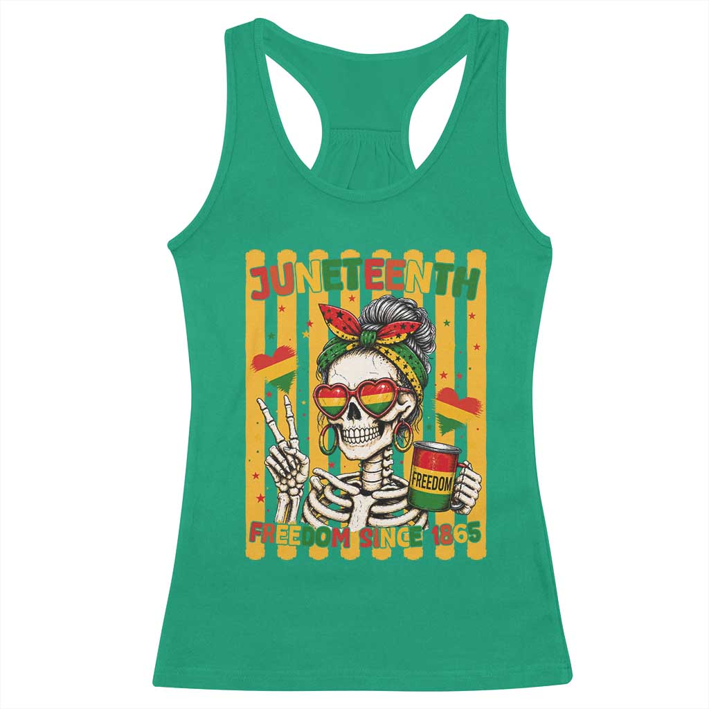 Skeleton Juneteenth Freedom Racerback Tank Top African American Pride Gift