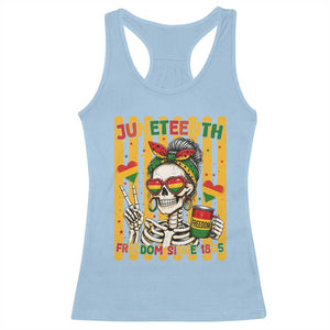 Skeleton Juneteenth Freedom Racerback Tank Top African American Pride Gift