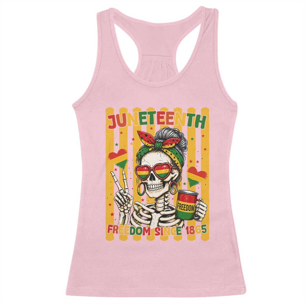 Skeleton Juneteenth Freedom Racerback Tank Top African American Pride Gift