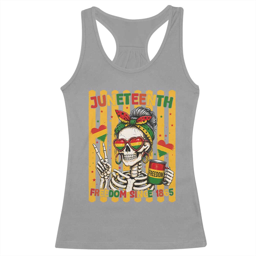 Skeleton Juneteenth Freedom Racerback Tank Top African American Pride Gift