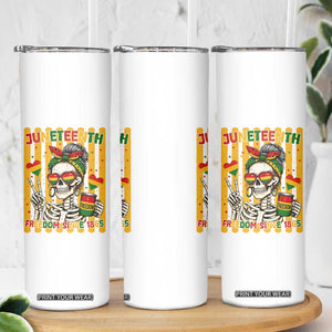 Skeleton Juneteenth Freedom Skinny Tumbler African American Pride Gift TS12 Print Your Wear