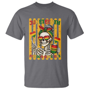 Skeleton Juneteenth Freedom T Shirt African American Pride Gift TS12 Charcoal Print Your Wear