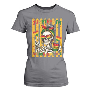 Skeleton Juneteenth Freedom T Shirt For Women African American Pride Gift TS12 Charcoal Print Your Wear