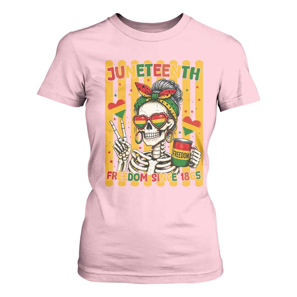 Skeleton Juneteenth Freedom T Shirt For Women African American Pride Gift TS12 Light Pink Print Your Wear