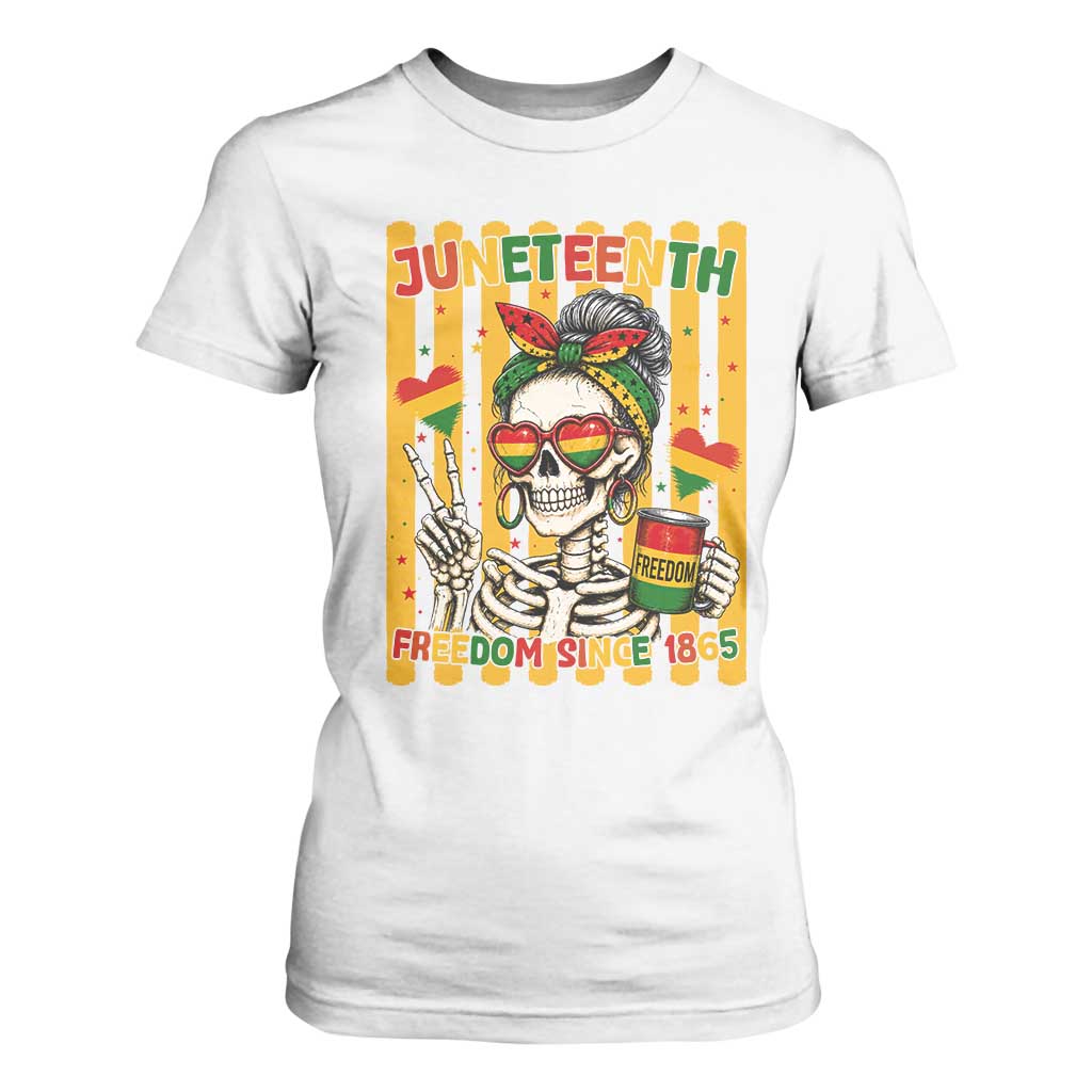 Skeleton Juneteenth Freedom T Shirt For Women African American Pride Gift TS12 White Print Your Wear