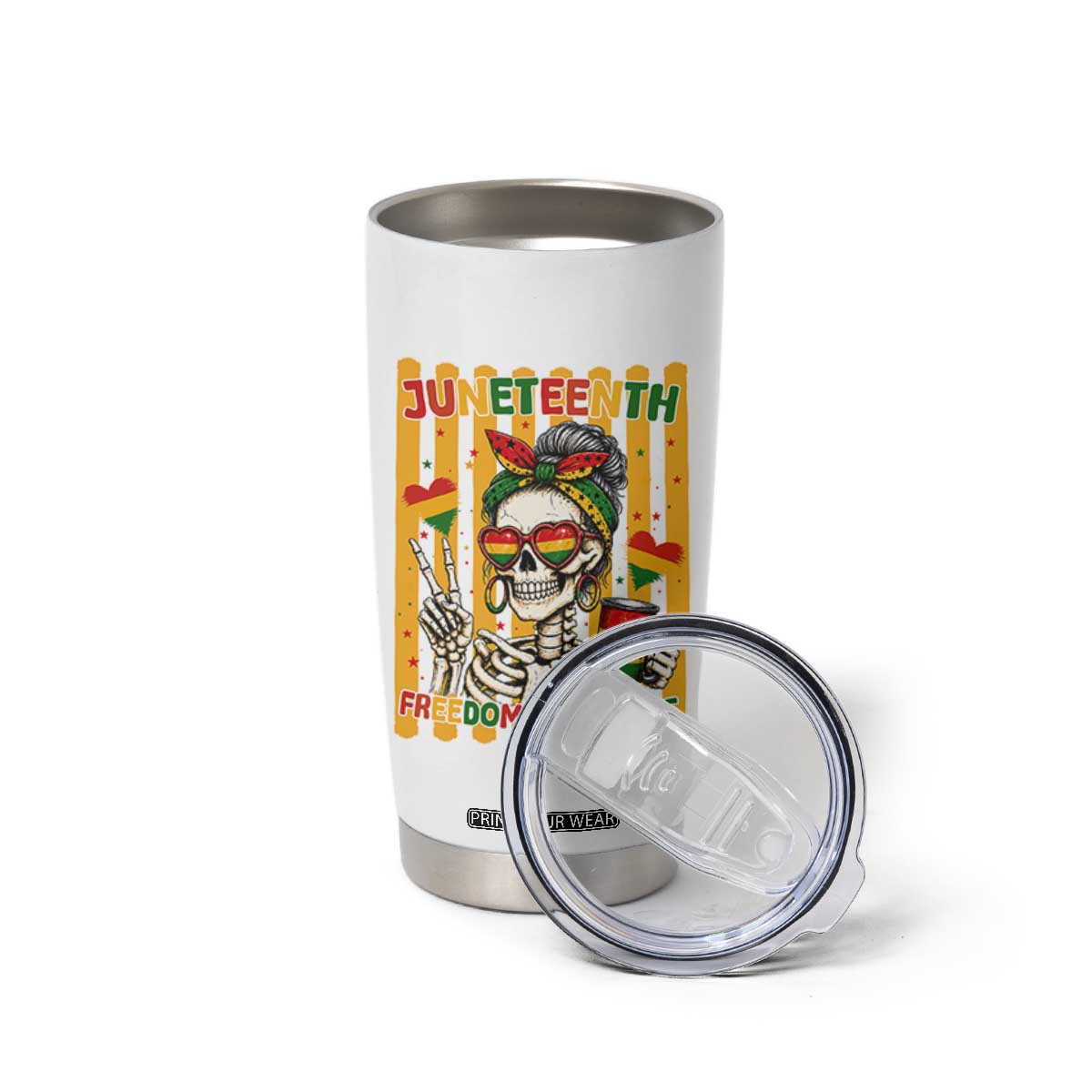Skeleton Juneteenth Freedom Tumbler Cup African American Pride Gift