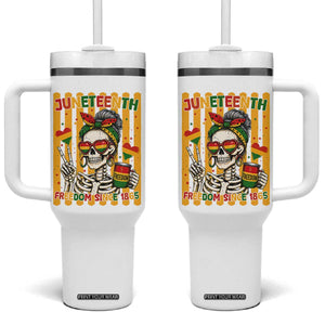 Skeleton Juneteenth Freedom Tumbler With Handle African American Pride Gift