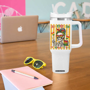 Skeleton Juneteenth Freedom Tumbler With Handle African American Pride Gift