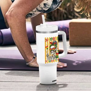 Skeleton Juneteenth Freedom Tumbler With Handle African American Pride Gift