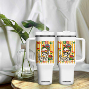 Skeleton Juneteenth Freedom Tumbler With Handle African American Pride Gift