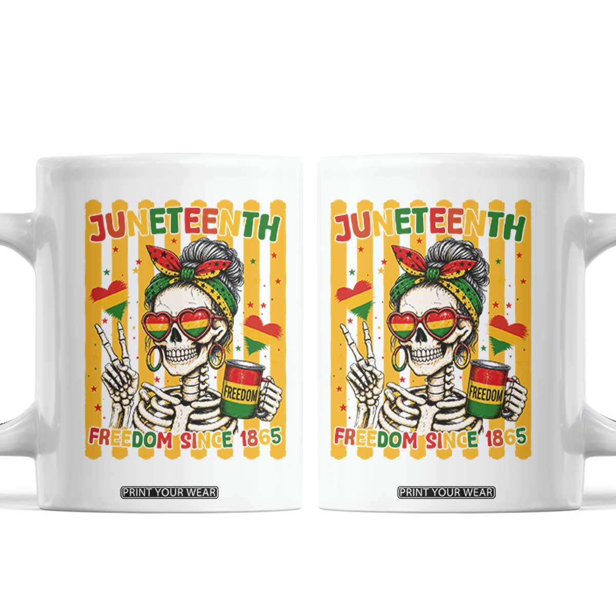 Skeleton Juneteenth Freedom Coffee Mug African American Pride Gift