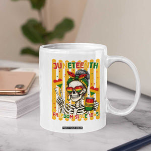 Skeleton Juneteenth Freedom Coffee Mug African American Pride Gift