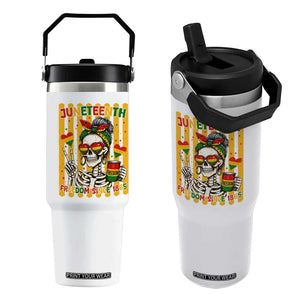 Skeleton Juneteenth Freedom Flip Straw Tumbler African American Pride Gift TS12 One Size: 30 oz White Print Your Wear