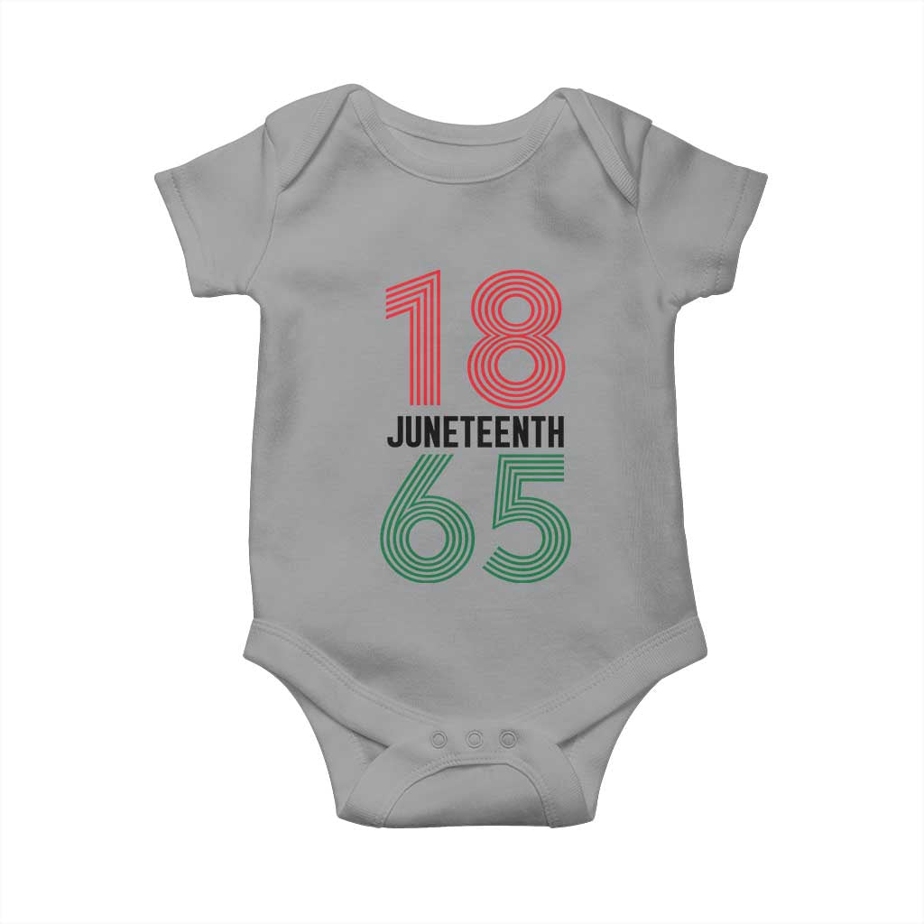 Vintage Juneteenth 1865 Baby Onesie Retro Striped Number Graphic TS12 Sport Gray Print Your Wear