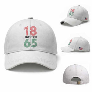 Vintage Juneteenth 1865 Baseball Cap Retro Striped Number Graphic