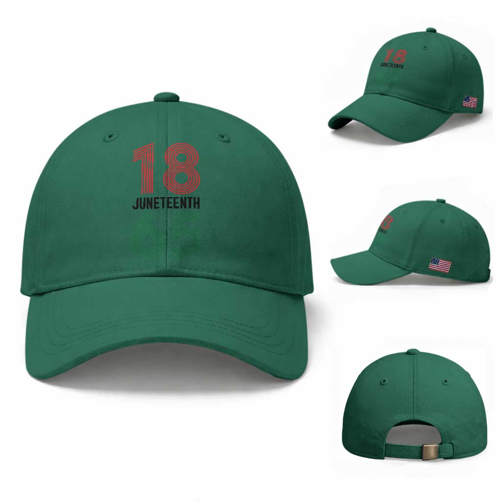 Vintage Juneteenth 1865 Baseball Cap Retro Striped Number Graphic