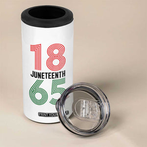 Vintage Juneteenth 1865 4 in 1 Can Cooler Tumbler Retro Striped Number Graphic TS12 Print Your Wear