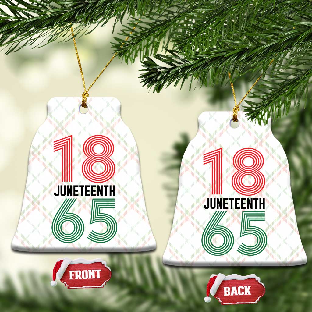 Vintage Juneteenth 1865 Ceramic Ornament Retro Striped Number Graphic TS12 Print Your Wear