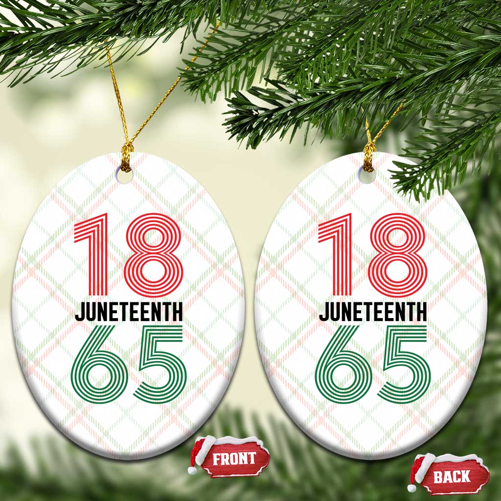 Vintage Juneteenth 1865 Ceramic Ornament Retro Striped Number Graphic TS12 Print Your Wear