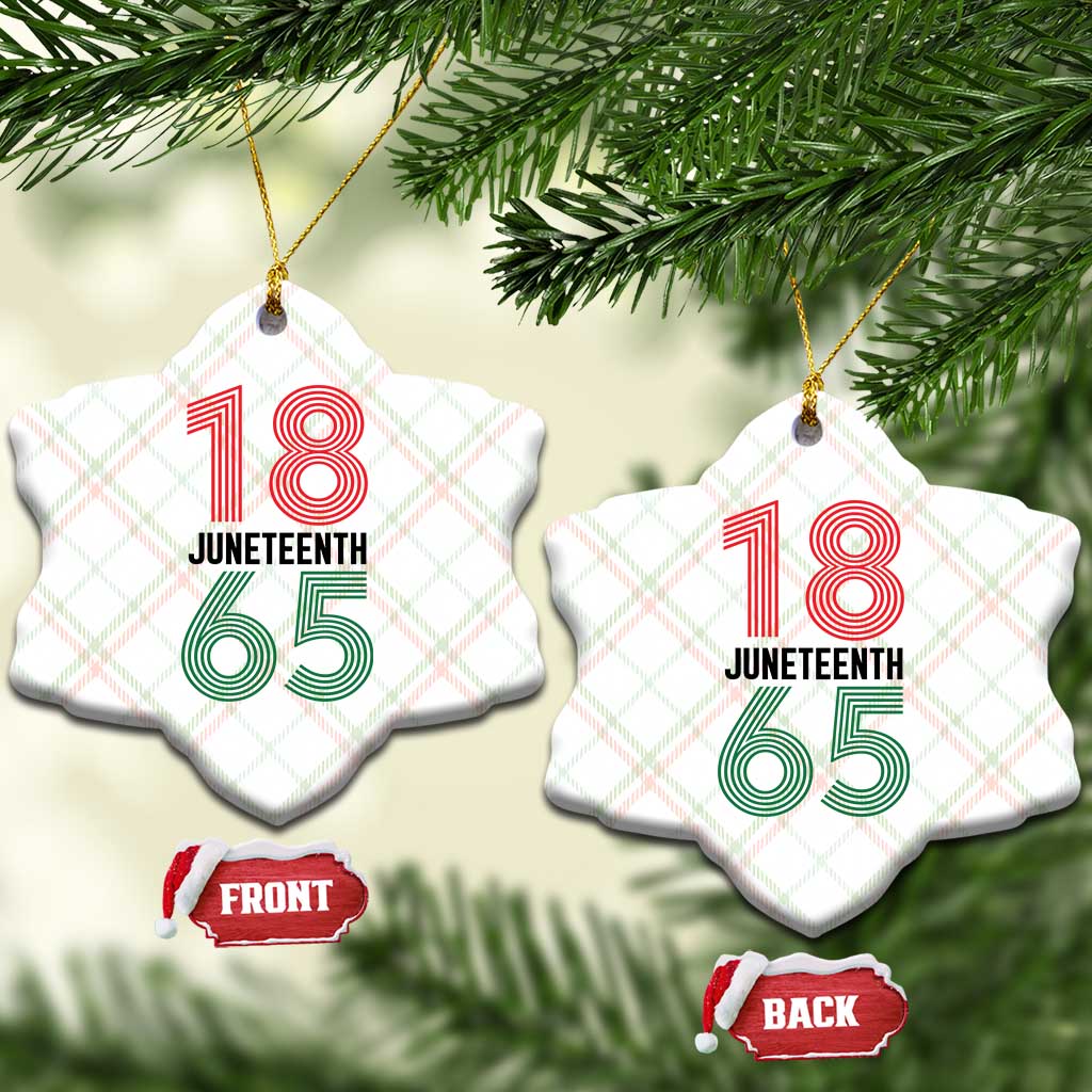 Vintage Juneteenth 1865 Ceramic Ornament Retro Striped Number Graphic TS12 Print Your Wear