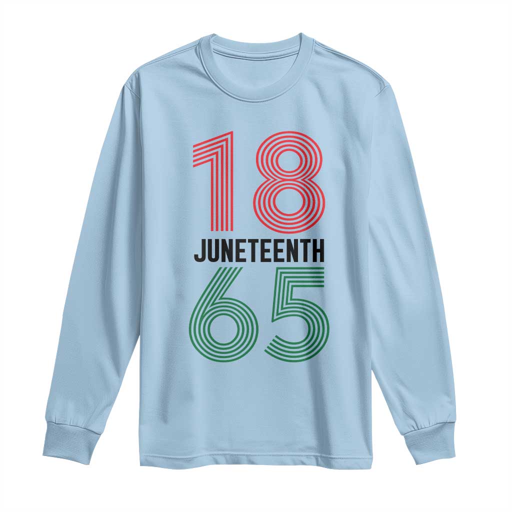Vintage Juneteenth 1865 Long Sleeve Shirt Retro Striped Number Graphic TS12 Light Blue Print Your Wear
