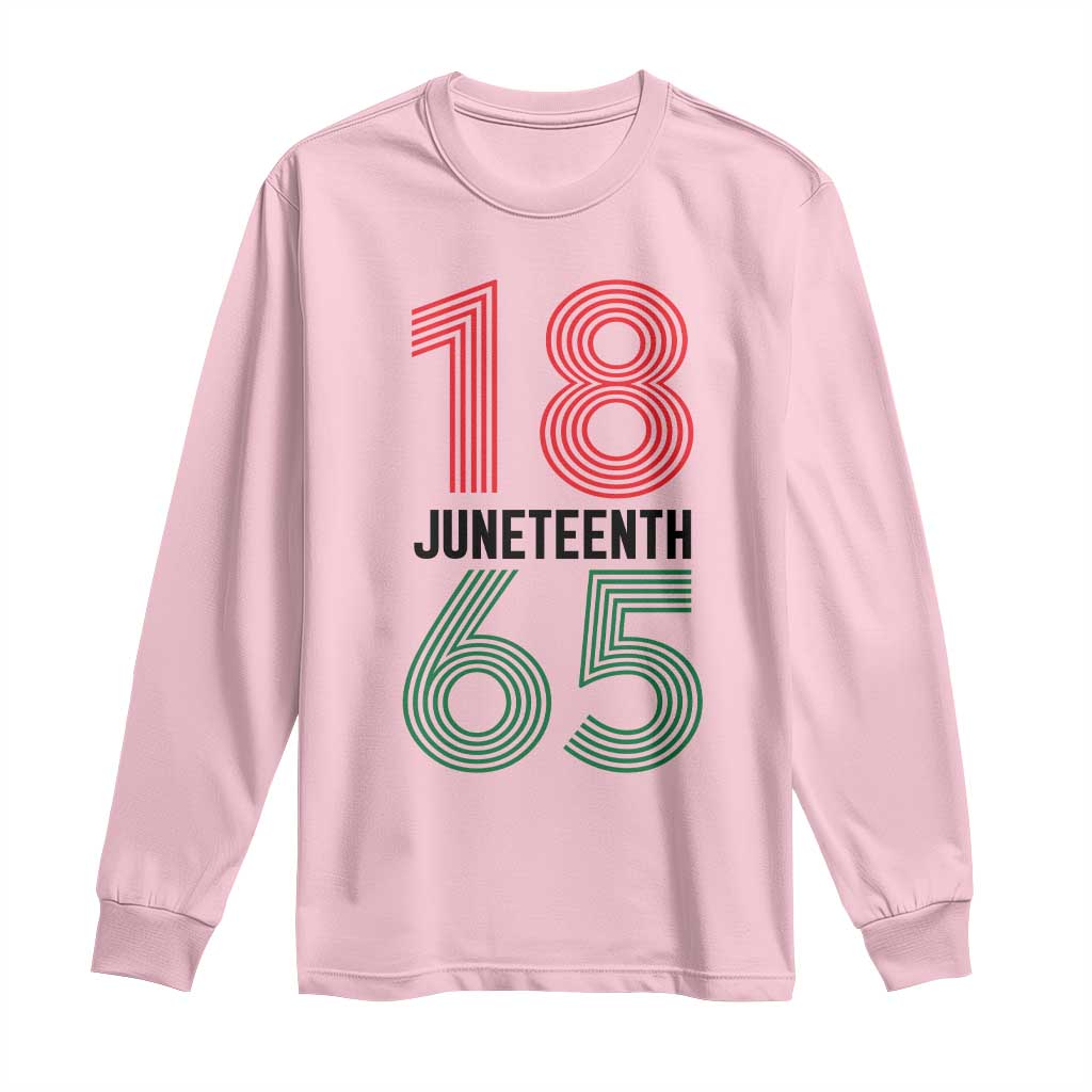 Vintage Juneteenth 1865 Long Sleeve Shirt Retro Striped Number Graphic TS12 Light Pink Print Your Wear