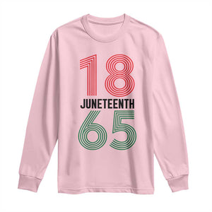 Vintage Juneteenth 1865 Long Sleeve Shirt Retro Striped Number Graphic TS12 Light Pink Print Your Wear