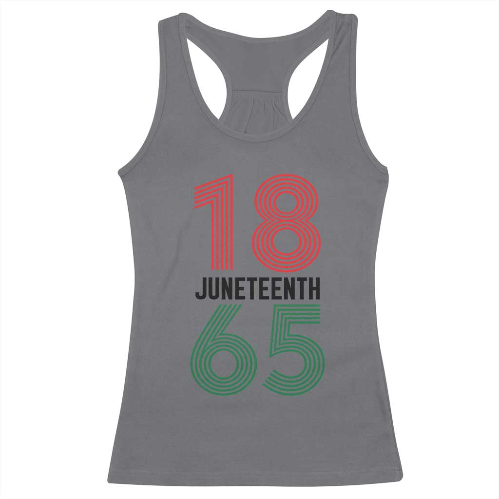 Vintage Juneteenth 1865 Racerback Tank Top Retro Striped Number Graphic