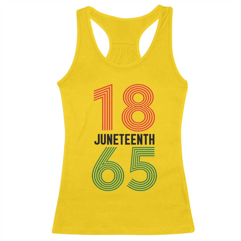 Vintage Juneteenth 1865 Racerback Tank Top Retro Striped Number Graphic